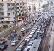 traffic jam in rain