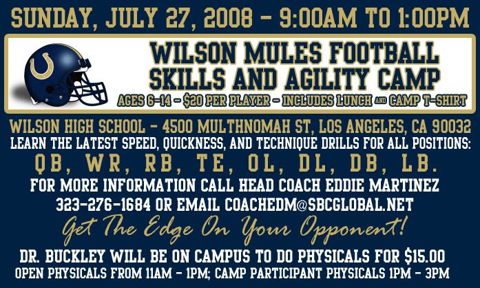 Wilson mules youth football camp