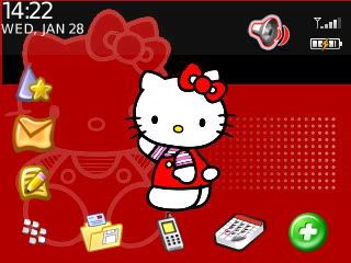 red hello kitty Theme đẹp dành cho BlackBerry 83xx và 87xx 