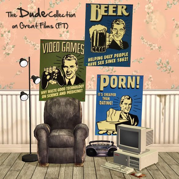 The Dude Collection frat boy style posters for the immature boys (and