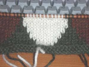 Closeup of WIP argyle scarf
