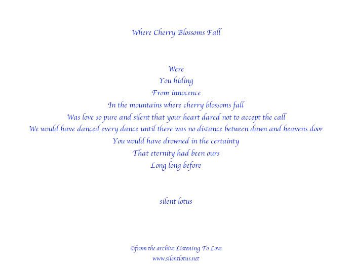 Where Cherry Blossom Fall  poem