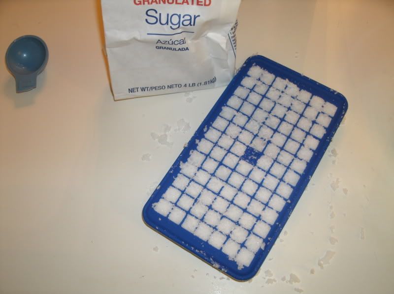 8 Let i5 Put the sugar in the mold t8 Let it set for a couple minutest set for a couple minutes
