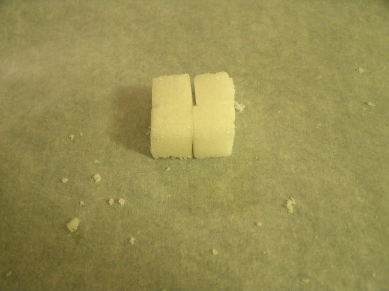 16 Day 2 of sugar cubes placed to build a structure