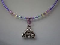 Pastel Rainbow Princess Carriage Necklace (on purple) by Adorn
