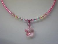 Pastel Rainbow Crystal Flower Necklace by Adorn (pink crystal flower)