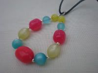 Pink Yellow and Aqua Nursing Necklace by Adorn