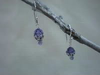 Tanzanite Crystal and Sterling Earrings by Adorn