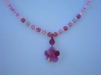Little Girl's Pink Crystal Flower Necklace by Adorn