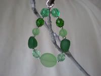 green glass beaded nursing necklace
