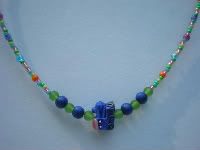 Little Girl's Blue Train Beaded Necklace by Adorn