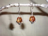 "Crystal Copper" Swarovksi and Sterling Earrings