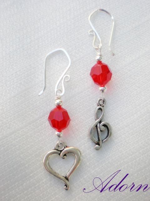 "Heart and Soul" Swarovski Crystal and Sterling Silver Earrings