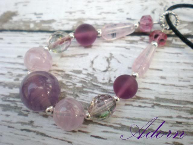 Purple Vintage Glass Beaded Nursing Necklace by Adorn