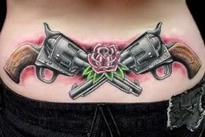 Gun Waist Tattoo