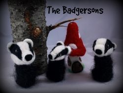 The Badgerson Family of Finger Puppets