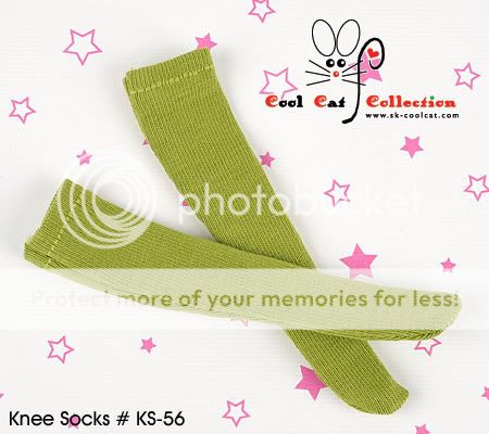 Cool Cat╭☆ Blythe Pullip Knee Socks【KS 56】# Dark Olive Green 