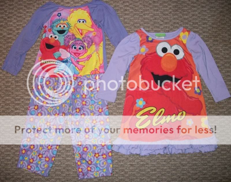Elmo Sesame Street Girls Pajama PJ Nightgown Lot Sz 4T