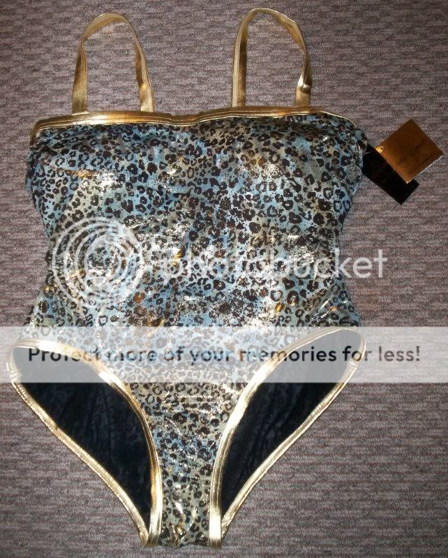 NWT BABY PHAT LEOPARD PRINT SWIMSUIT WOMENS PLUS SZ 3X  